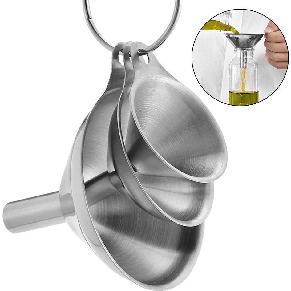 Juego de 3 embudos de acero inoxidable YEVIOR para cocina
