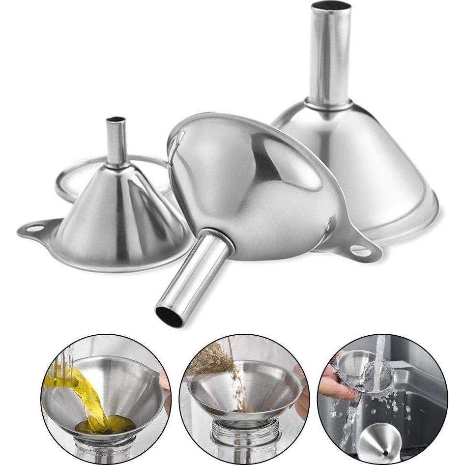 Juego de 3 embudos de acero inoxidable YEVIOR para cocina