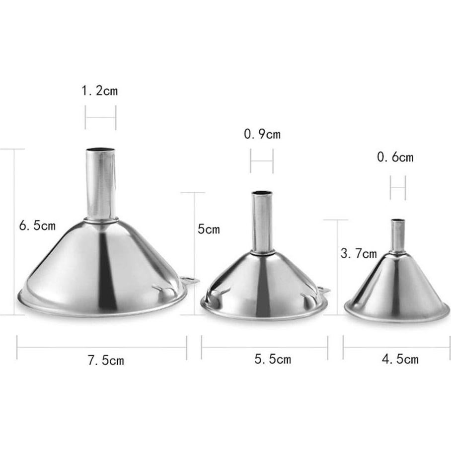 Juego de 3 embudos de acero inoxidable YEVIOR para cocina