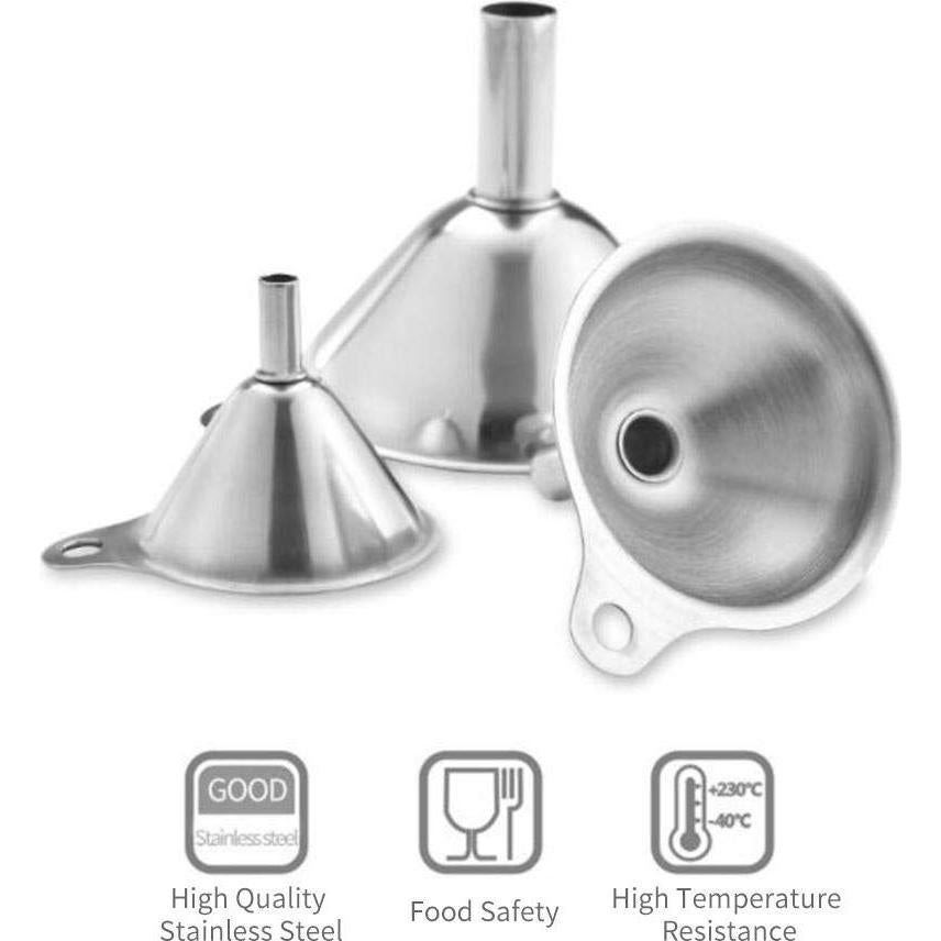 Juego de 3 embudos de acero inoxidable YEVIOR para cocina