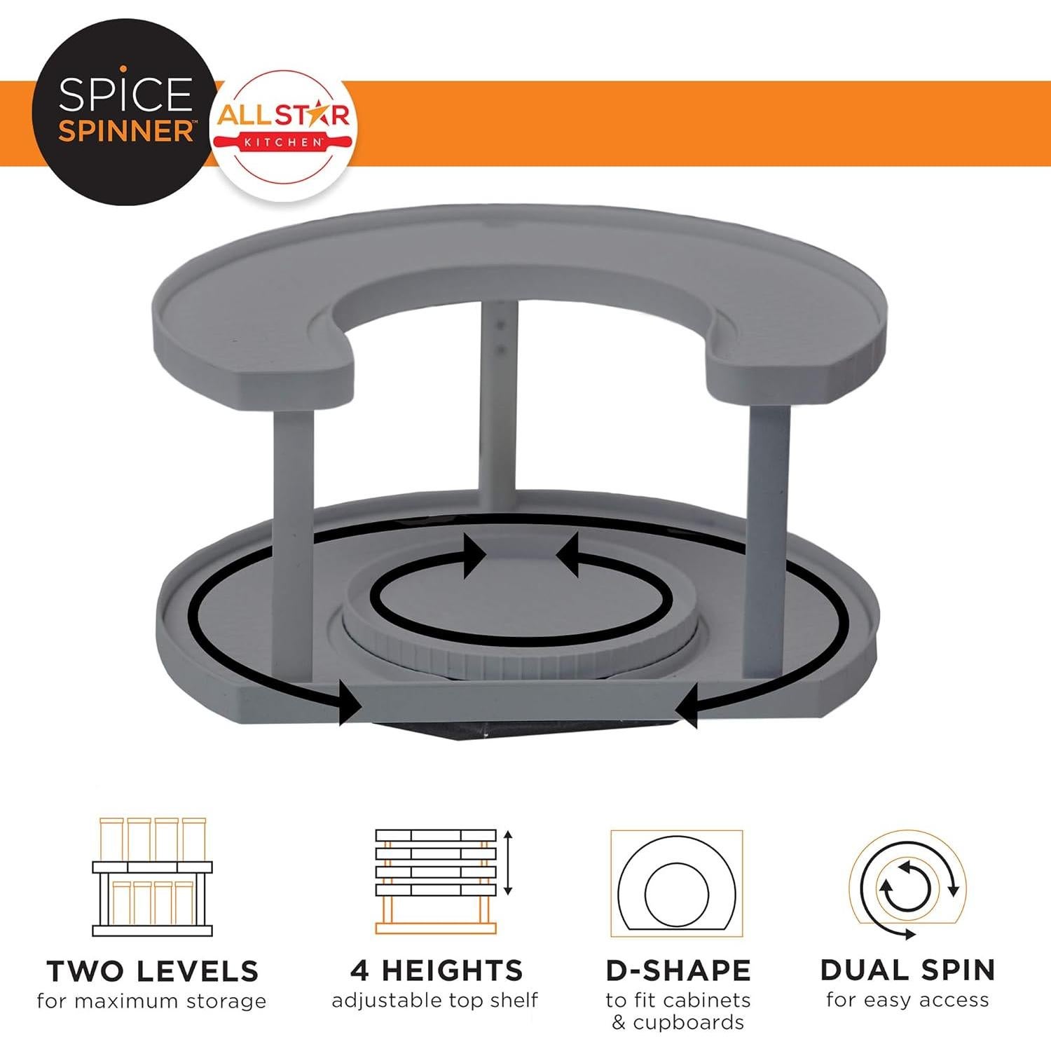 Organizador de Especias Giratorio Allstar Innovations - Gris