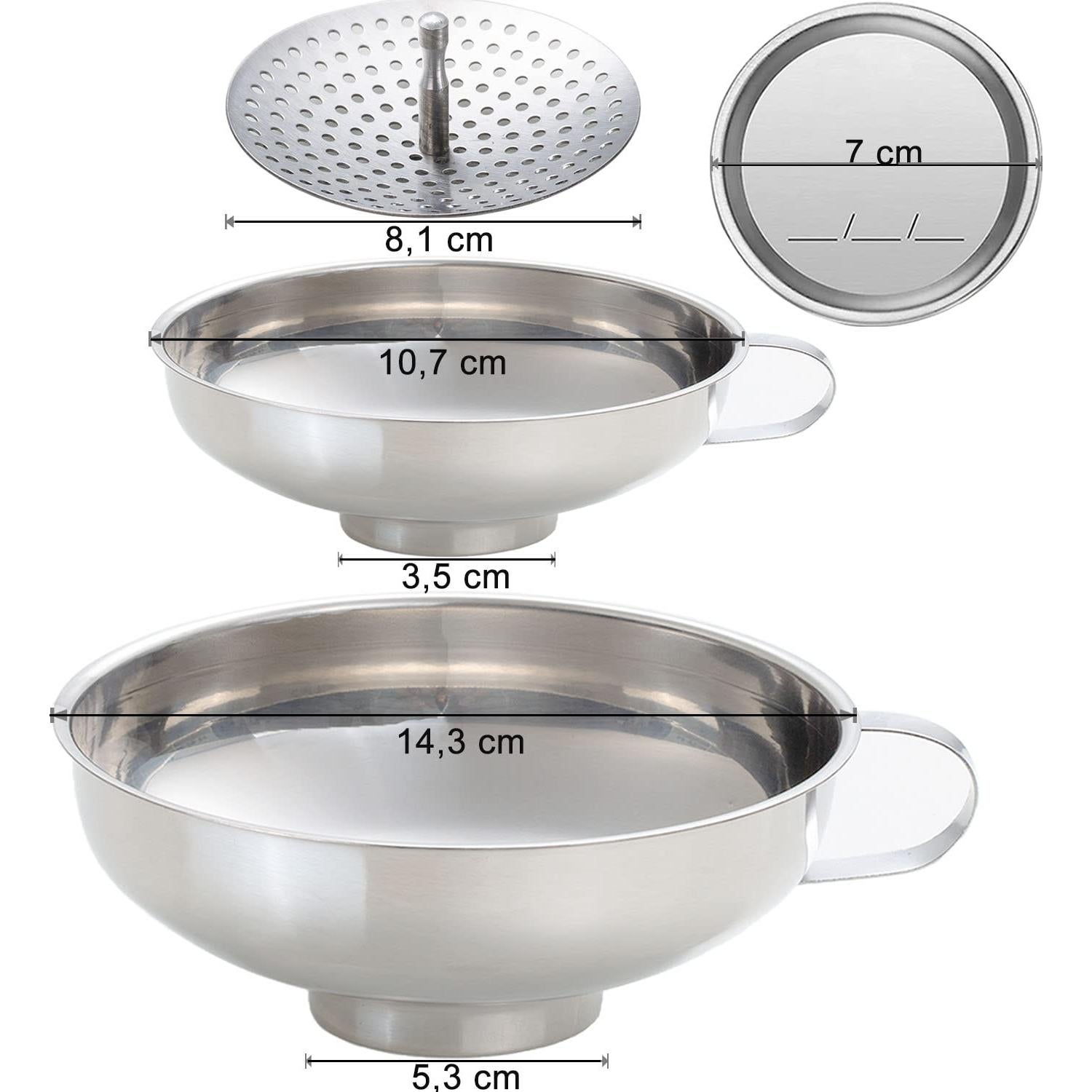 Juego de Embudos de Acero Inoxidable Kalave - 3 Piezas