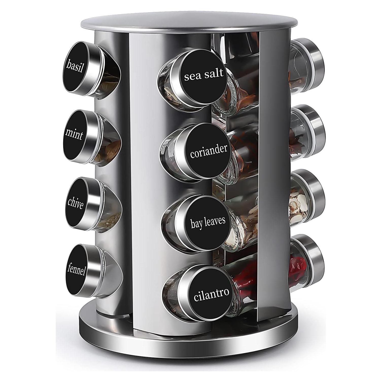 Estante Giratorio de Especias DOUBLE 2 C con 16 Tarros de Vidrio