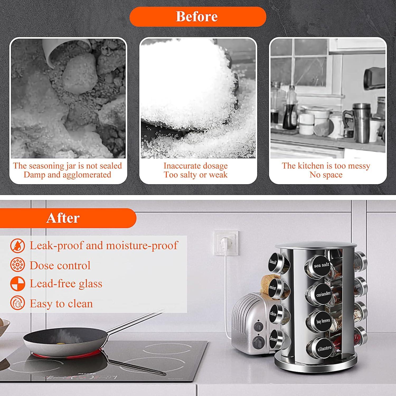 Estante Giratorio de Especias DOUBLE 2 C con 16 Tarros de Vidrio