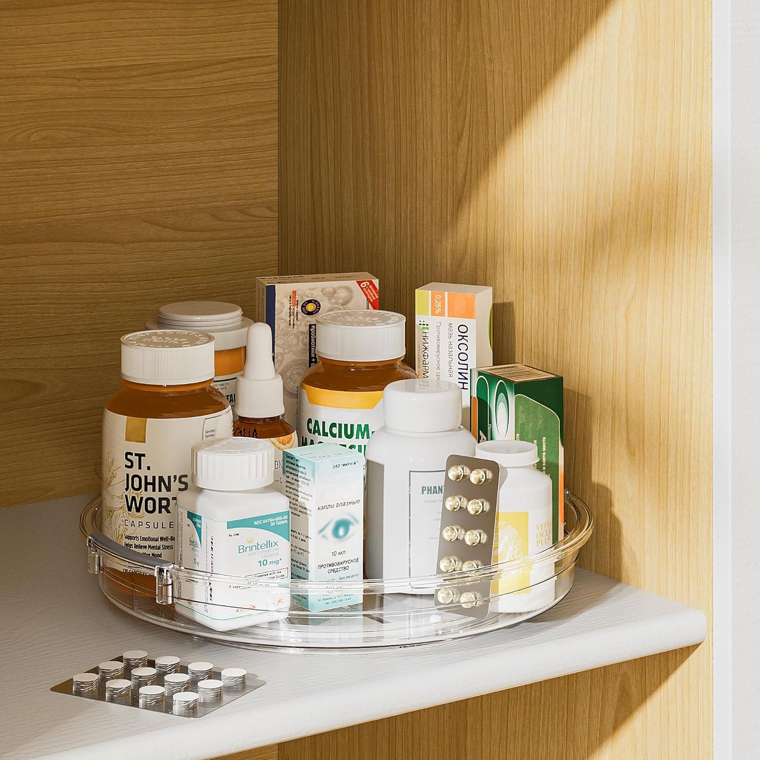 Organizador Lazy Susan LAMU 23,5 cm Acrílico Transparente