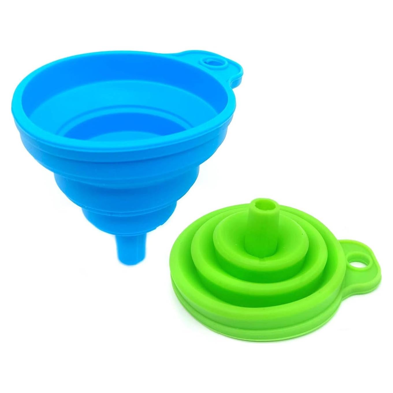 Embudo Plegable de Silicona Medsuo 2 Piezas Azul Verde