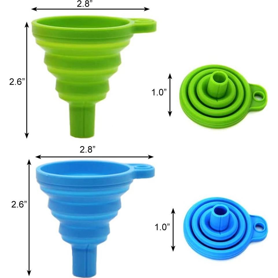 Embudo Plegable de Silicona Medsuo 2 Piezas Azul Verde