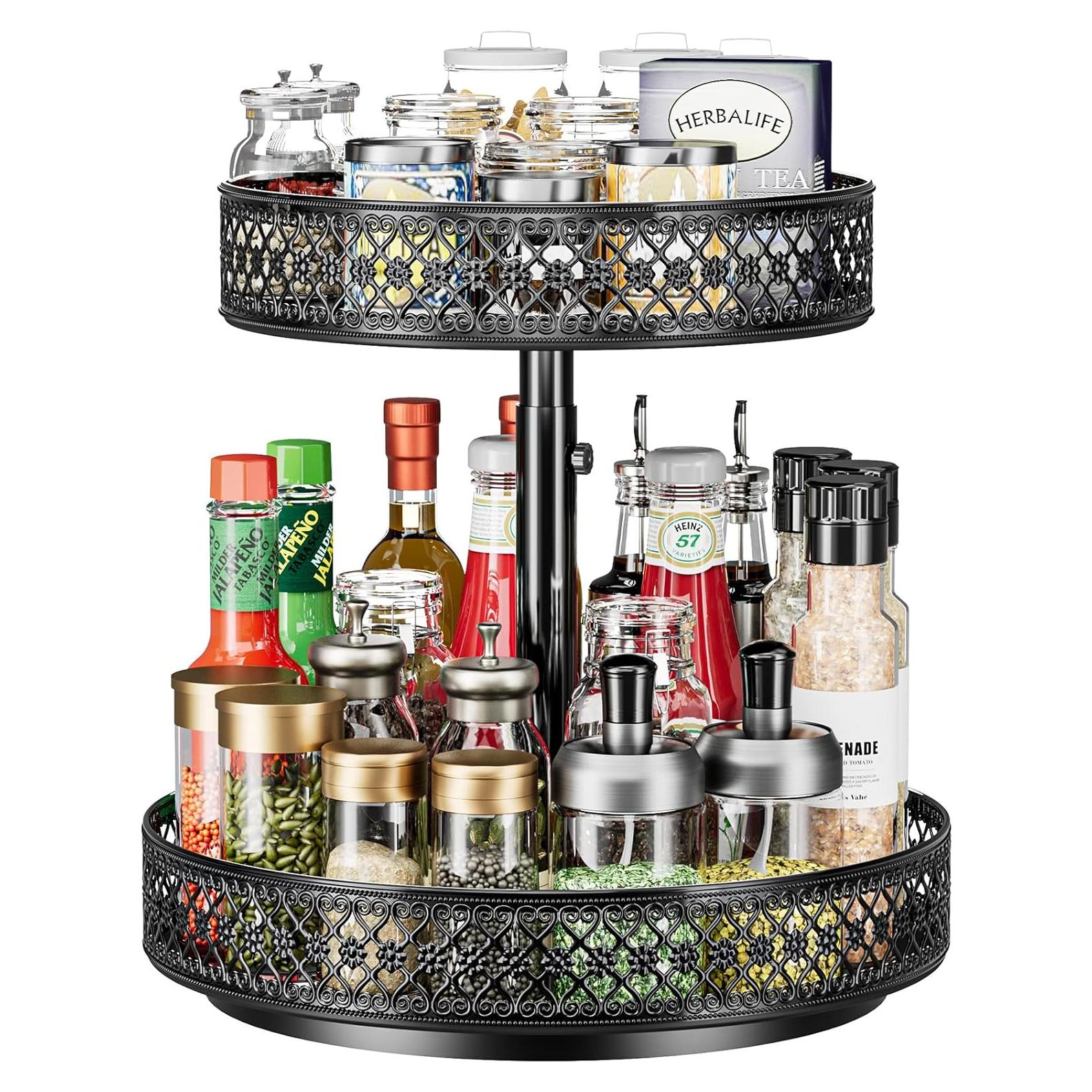 Organizador Giratorio de 2 Niveles OVICAR 30,48 cm Negro