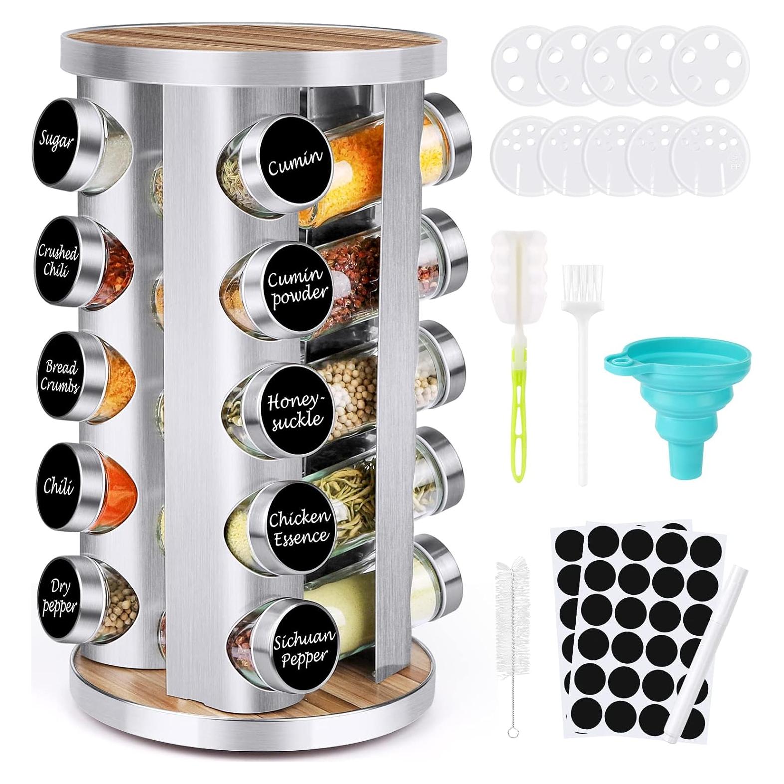 Organizador de Especias Giratorio CANTAMI 20 Tarros Acero Inoxidable