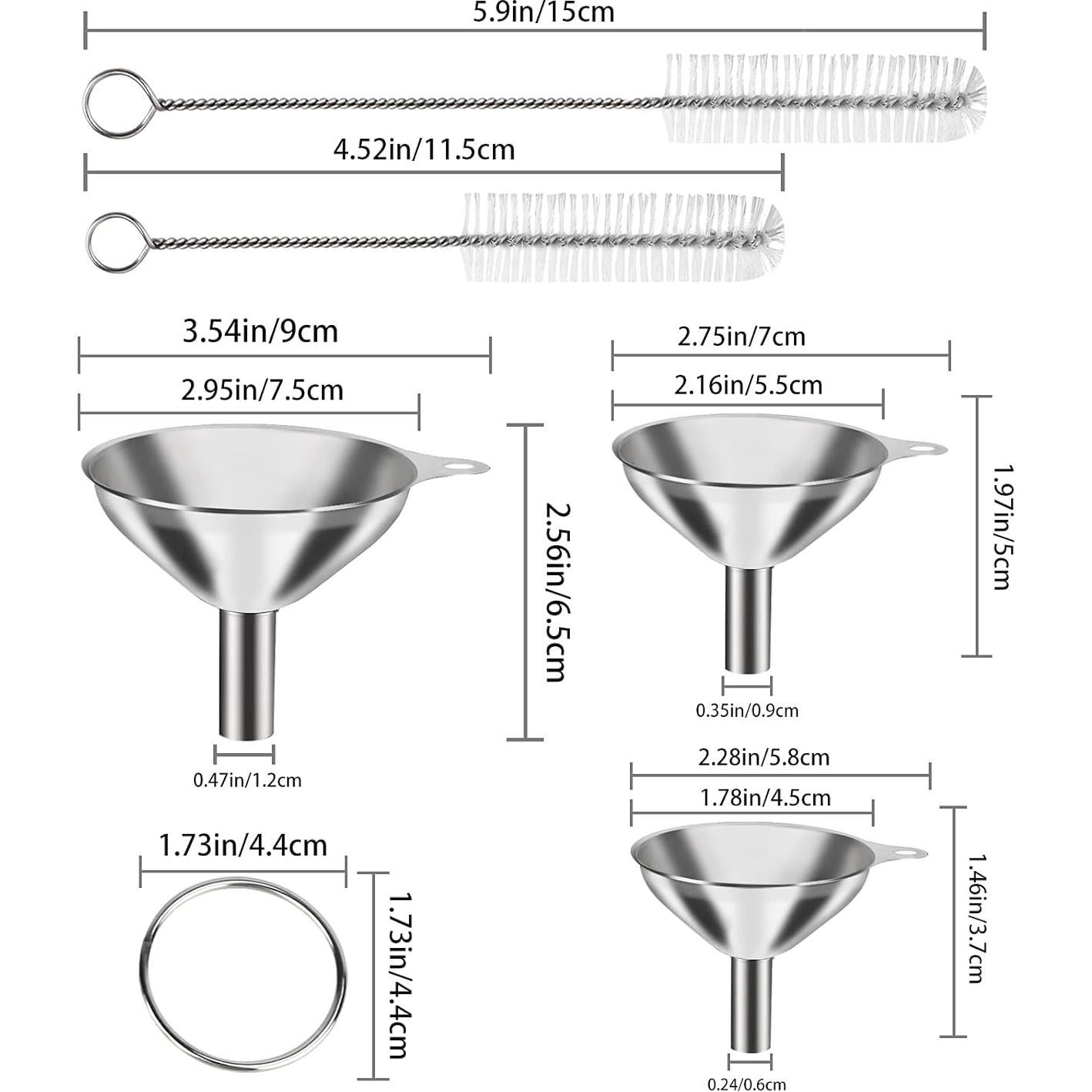Juego de 6 embudos de acero inoxidable VOPTON - Cocina