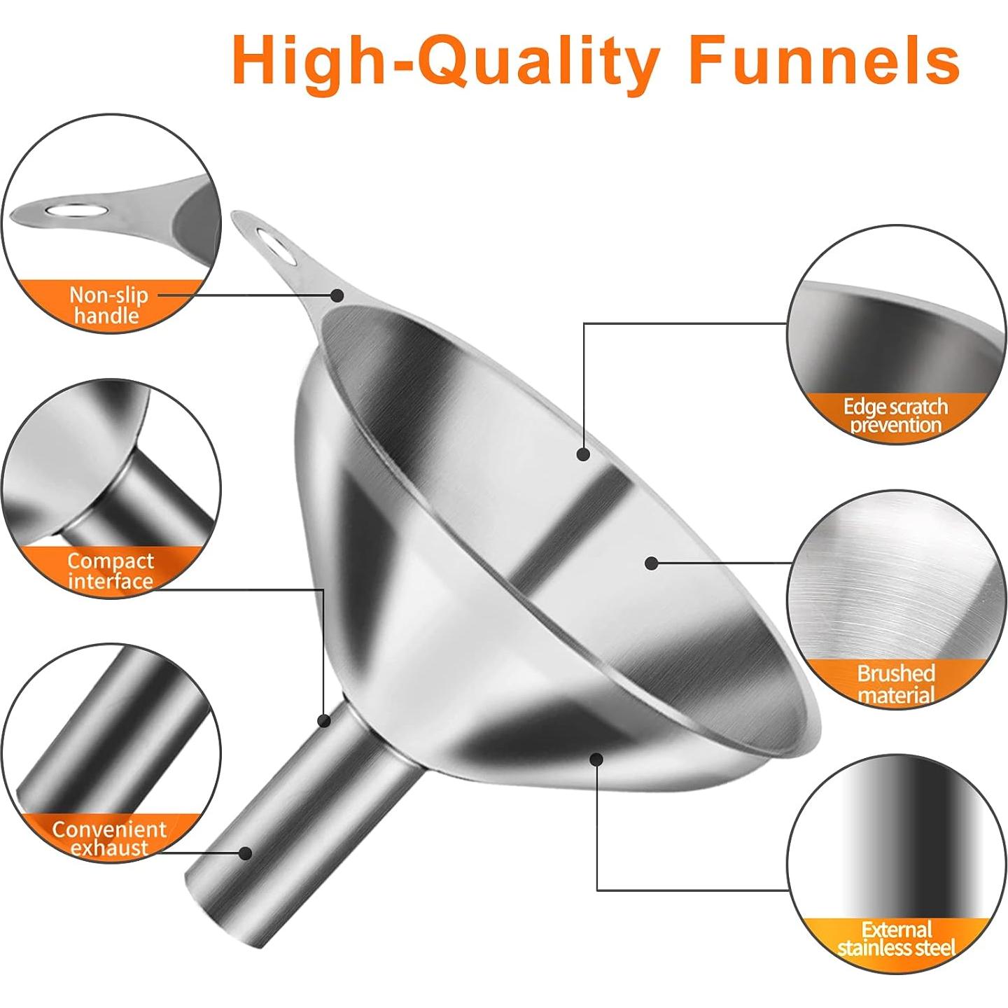 Juego de 6 embudos de acero inoxidable VOPTON - Cocina