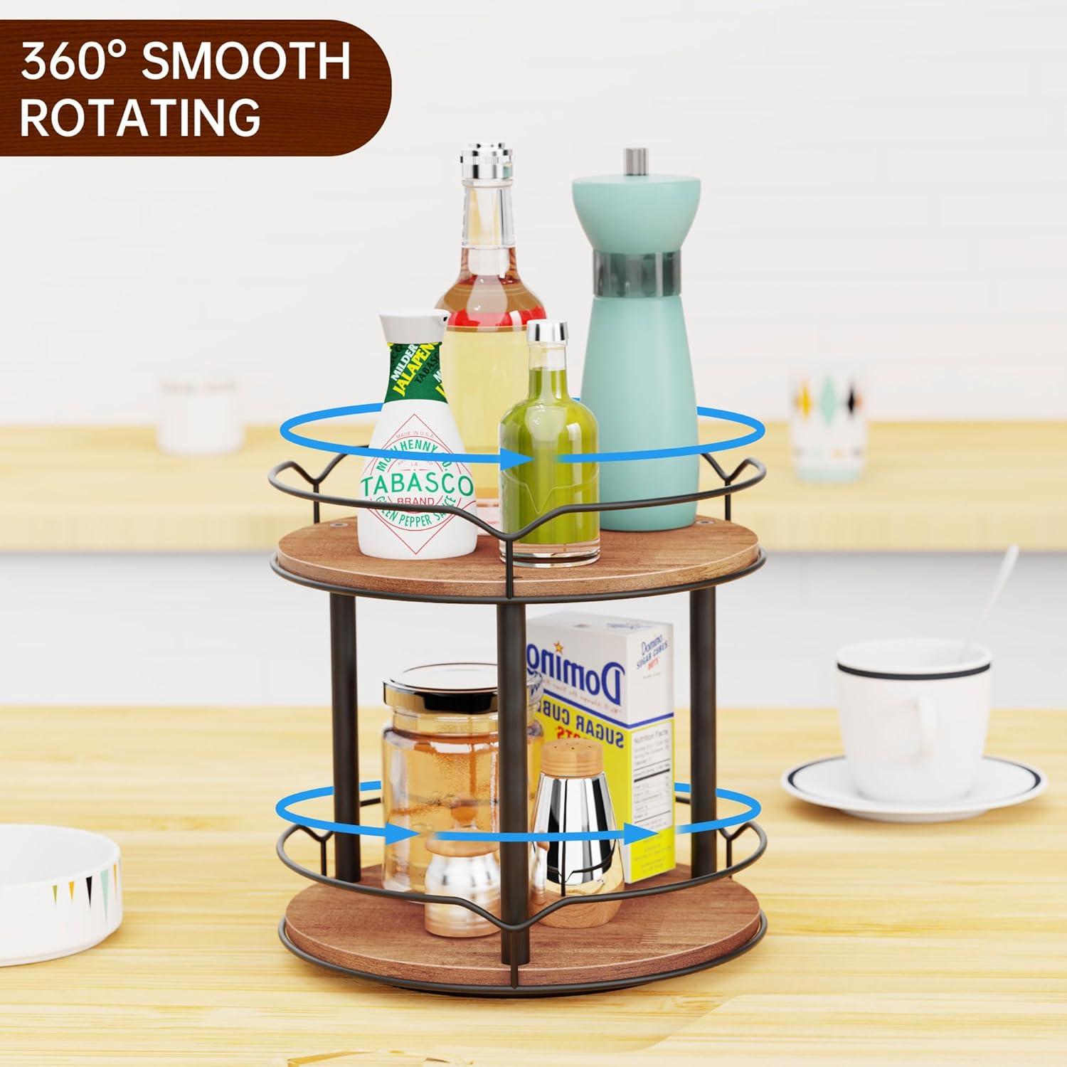 Organizador Lazy Susan 2 Niveles MUTUALUS Madera 23.4 cm