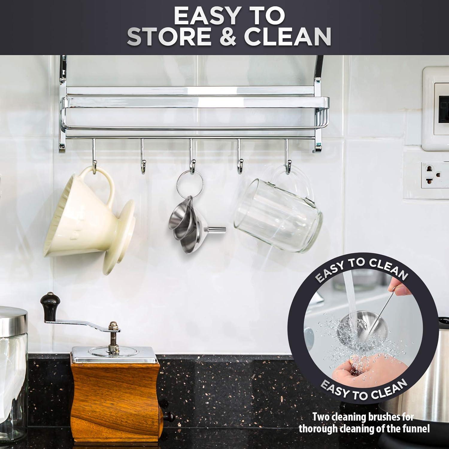 Juego de 3 Embudos de Acero Inoxidable YGDZ para Cocina