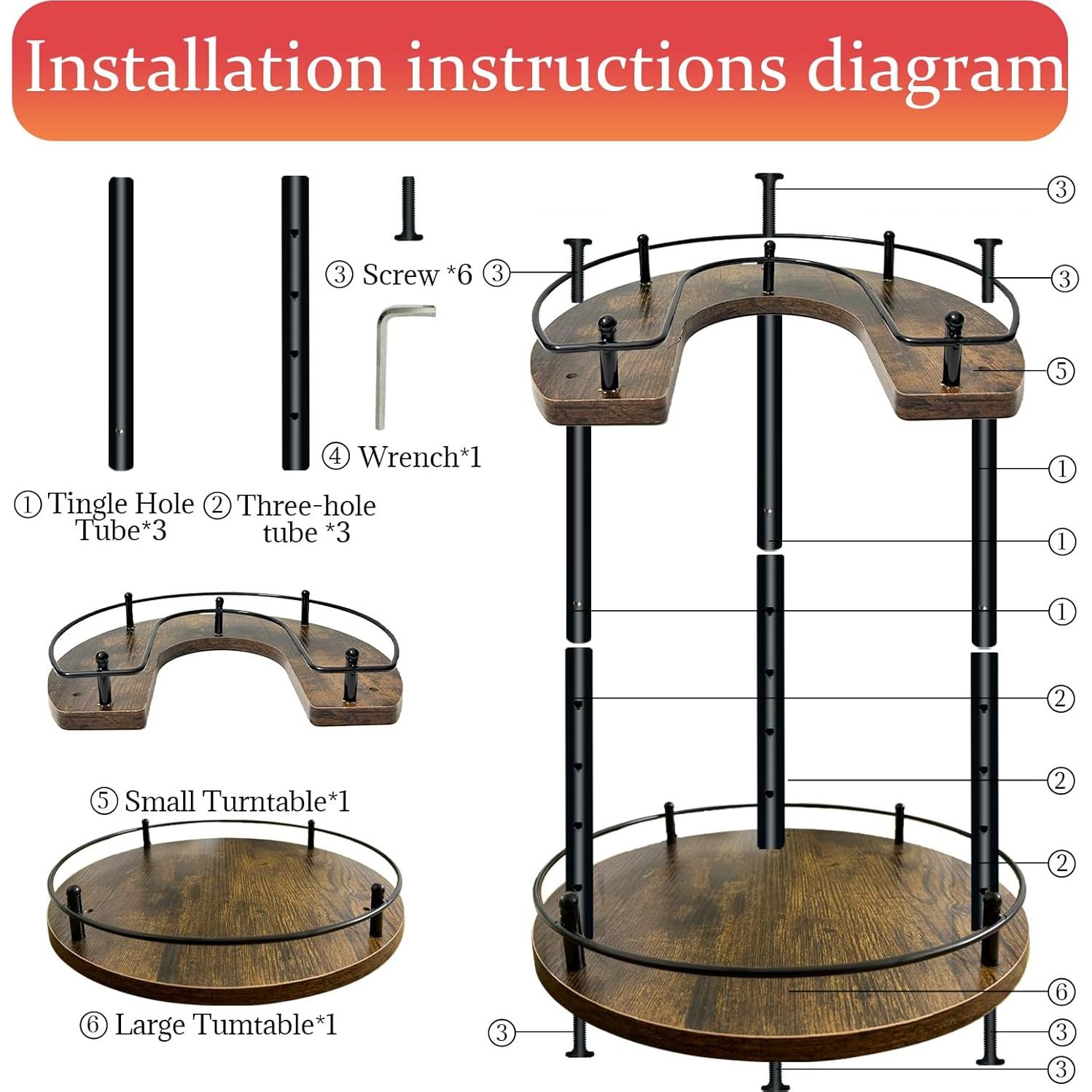Organizador Lazy Susan 2 Niveles LIAISIMI 30.5 cm Madera