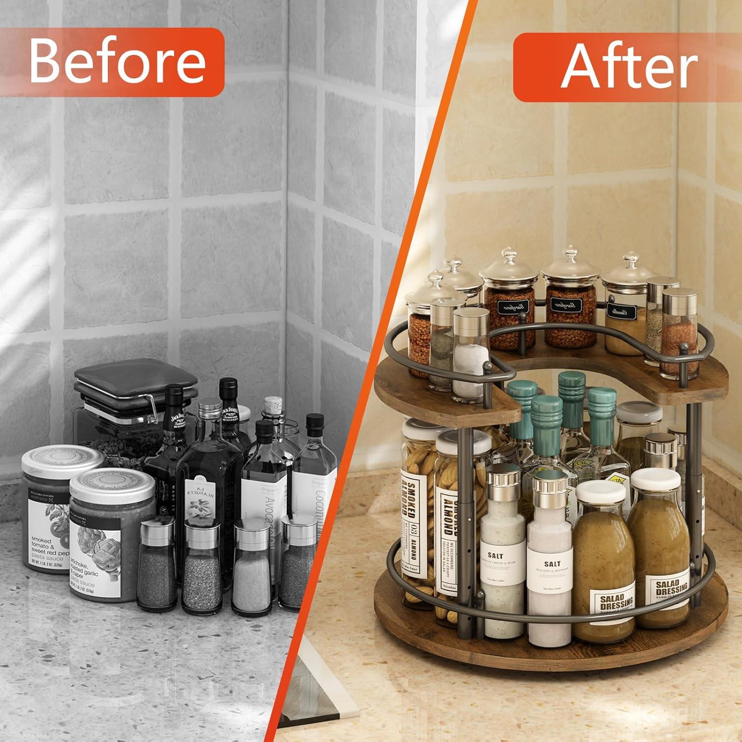 Organizador Lazy Susan 2 Niveles LIAISIMI 30.5 cm Madera