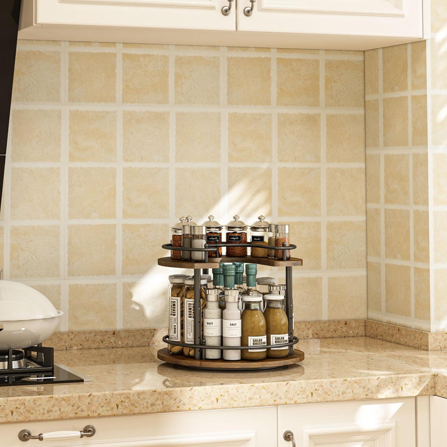 Organizador Lazy Susan 2 Niveles LIAISIMI 30.5 cm Madera