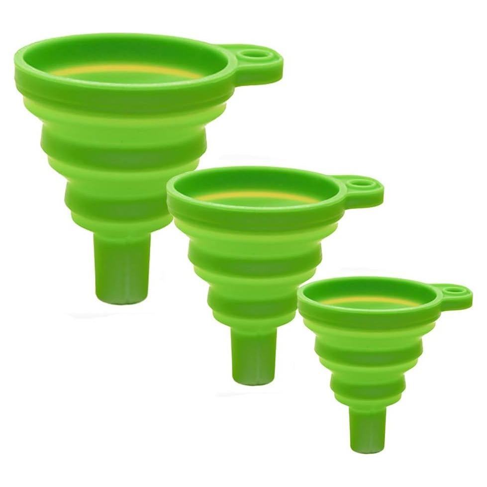 3 Embudos de Silicona Colapsables Winlauyet Verde 600ml