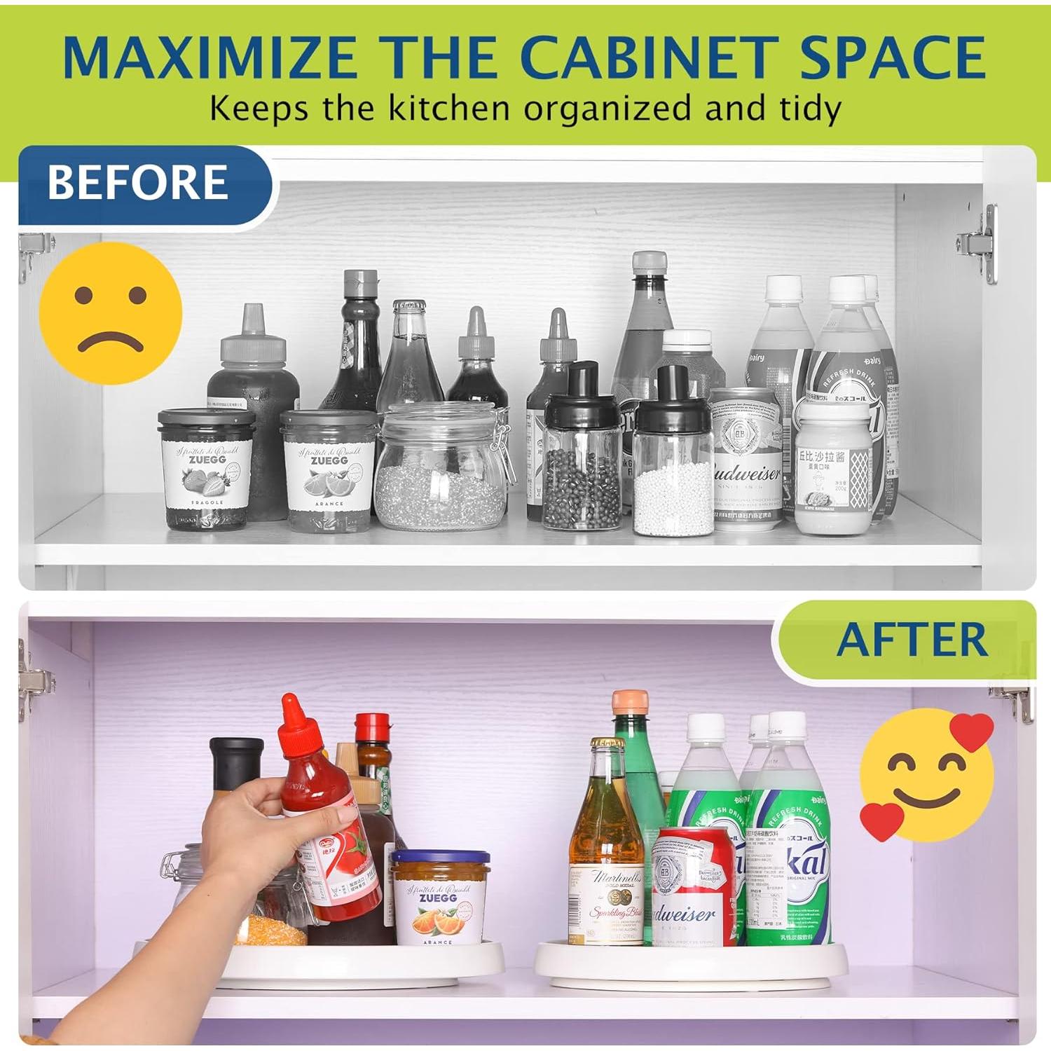 Organizador Lazy Susan CiWiVOKi 10 cm Antideslizante Set 4