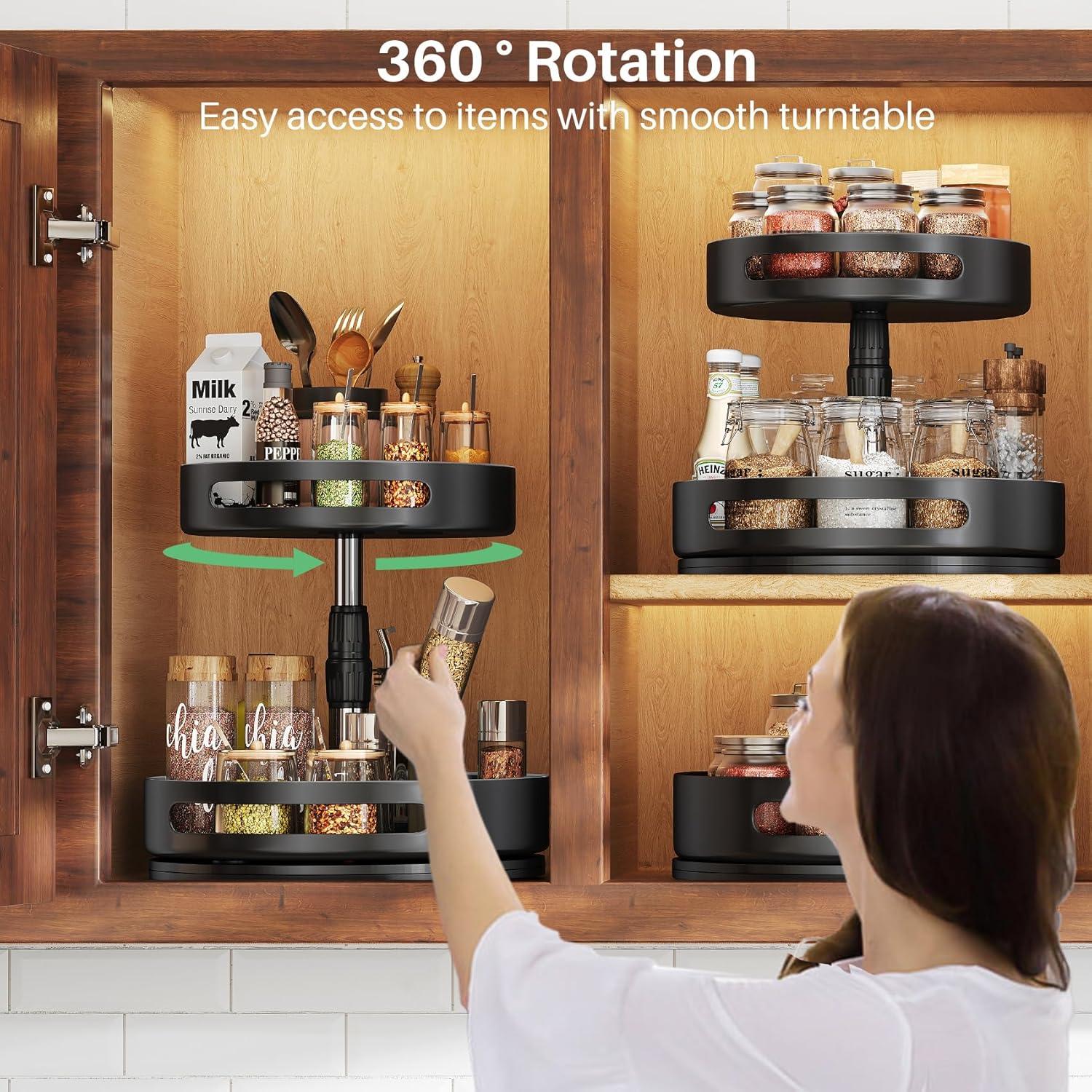 Organizador Lazy Susan SAYZH 2 Niveles Metal 25,4 cm