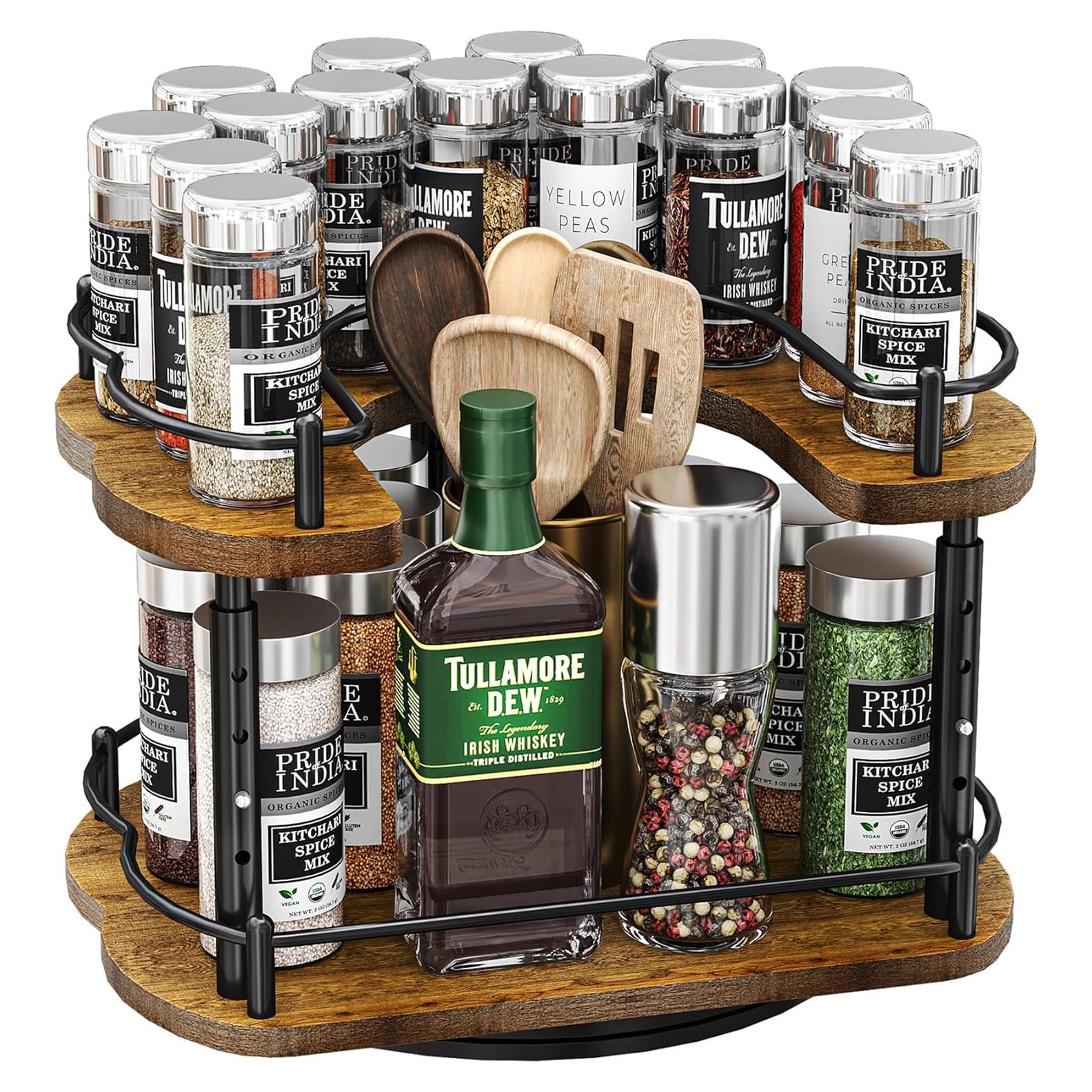 Organizador Giratorio Lazy Susan SNTD 30,48 cm Madera Negro