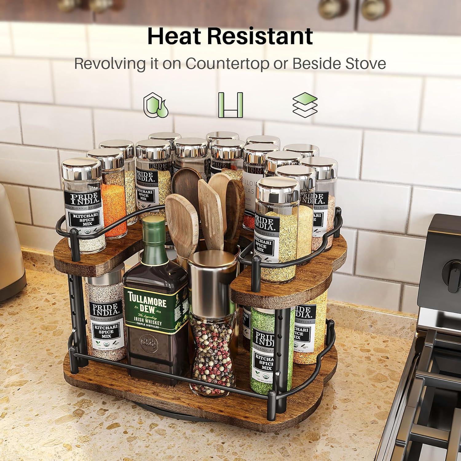 Organizador Giratorio Lazy Susan SNTD 30,48 cm Madera Negro