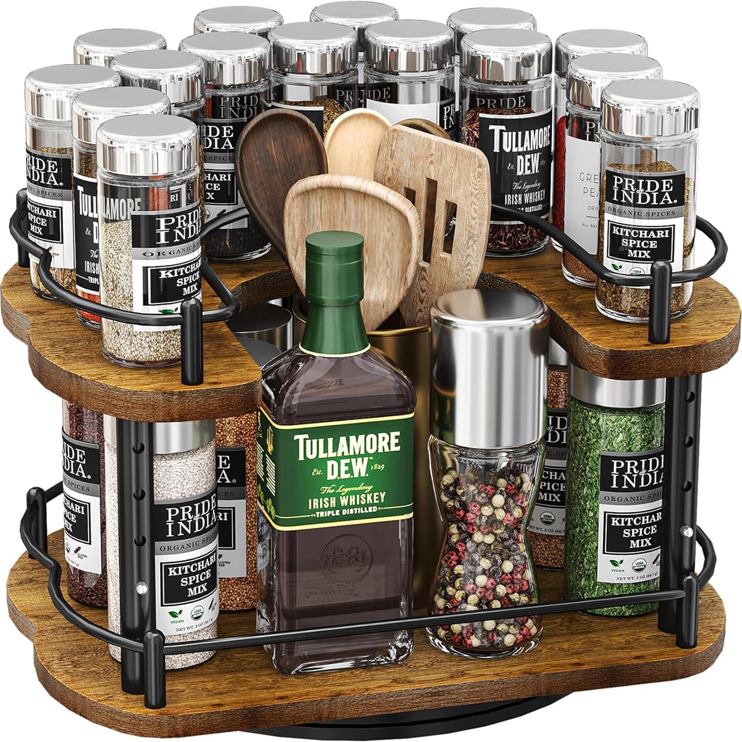 Organizador Giratorio Lazy Susan SNTD 30,48 cm Madera Negro