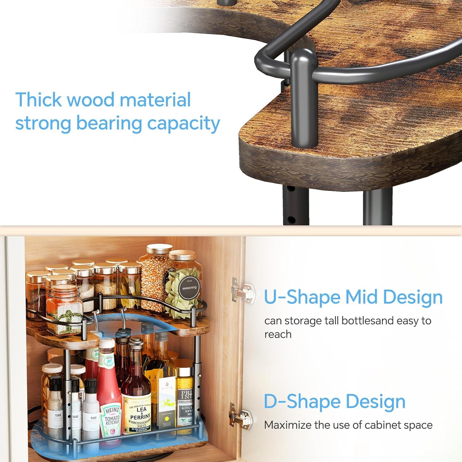 Organizador Giratorio Lazy Susan SNTD 30,48 cm Madera Negro