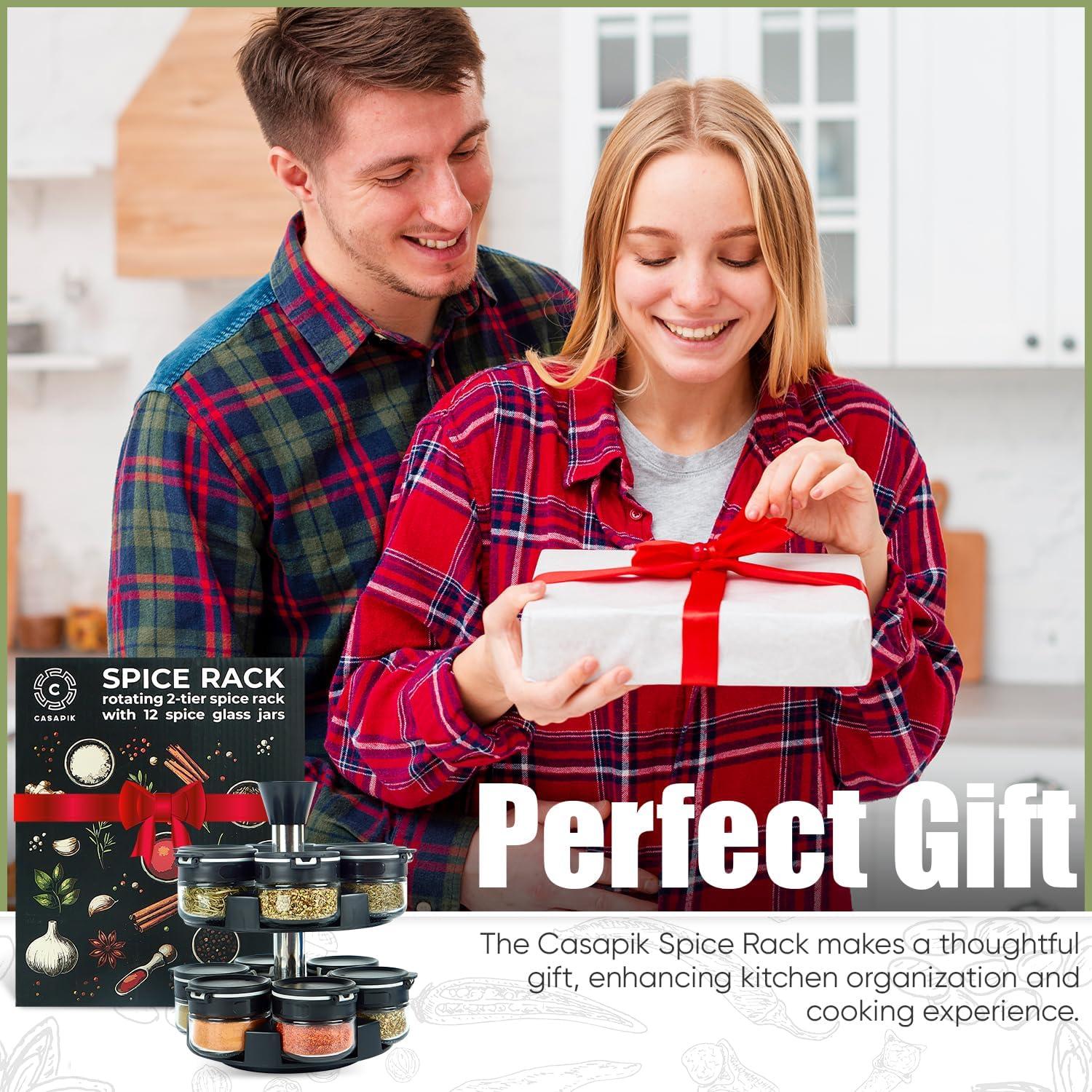 Organizador de especias giratorio Casapik 12 frascos vidrio