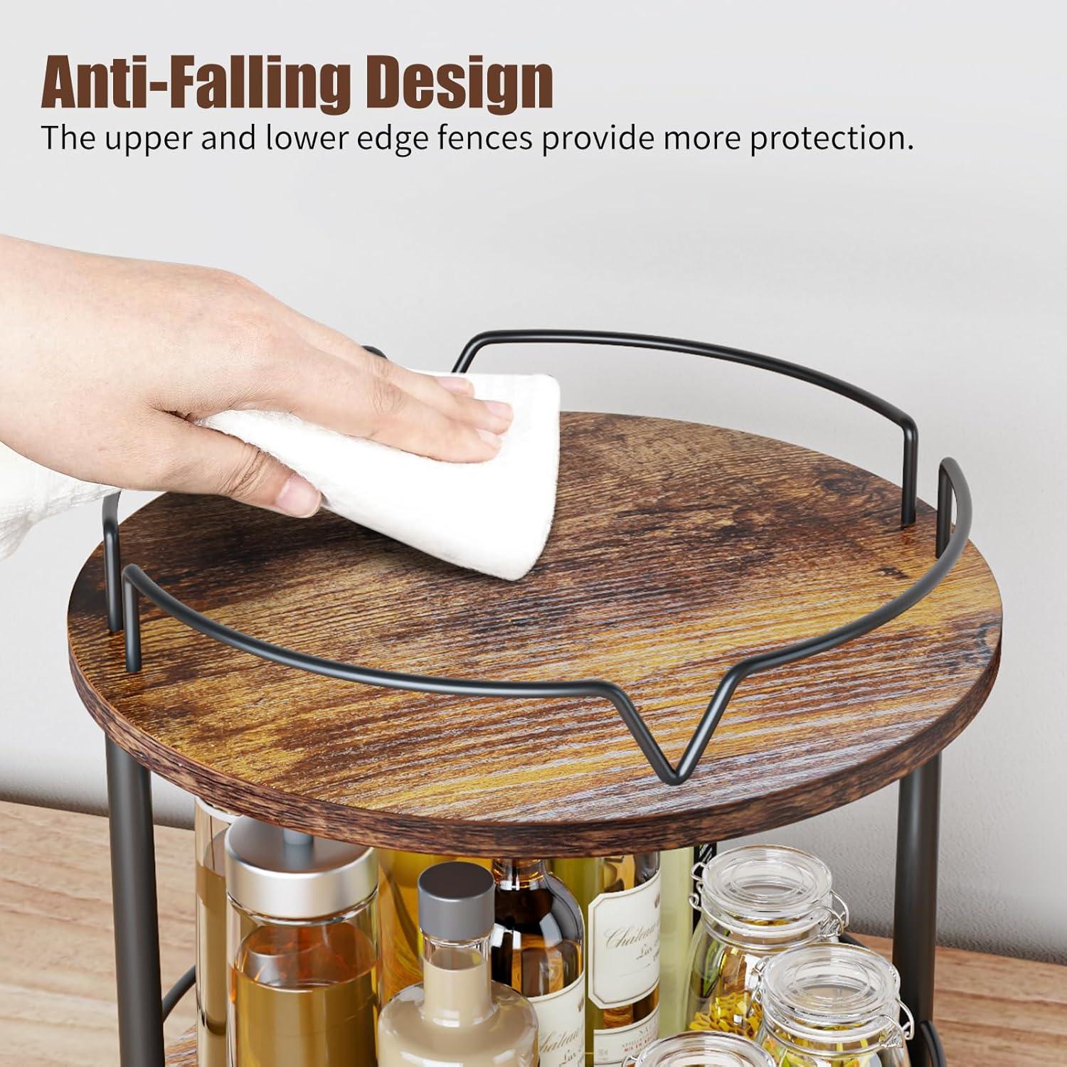 Organizador Giratorio KLM 30,48 cm Madera Marrón Rústico