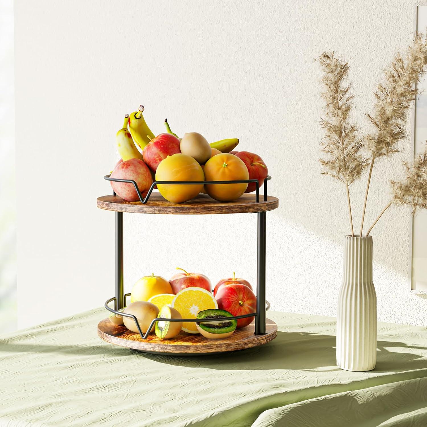 Organizador Giratorio KLM 30,48 cm Madera Marrón Rústico