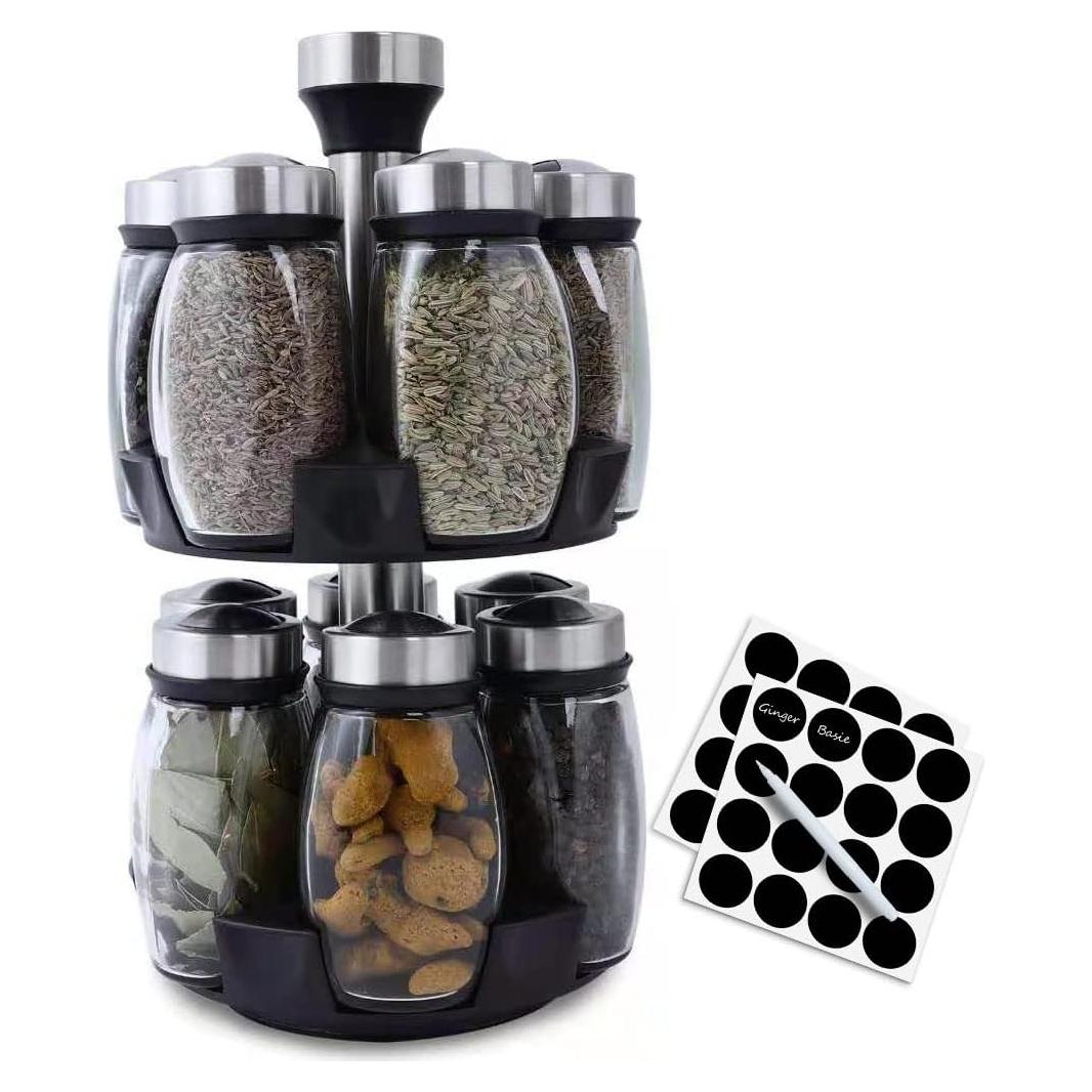 Organizador de Especias Giratorio Handisen 12 Frascos Vidrio