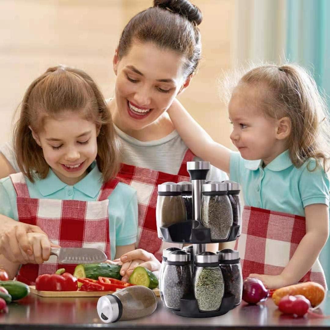 Organizador de Especias Giratorio Handisen 12 Frascos Vidrio