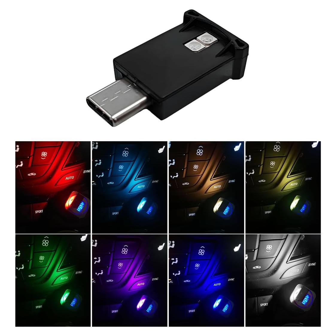 Luz Ambiental LED USB-C KVAEY 8 Colores RGB Mini
