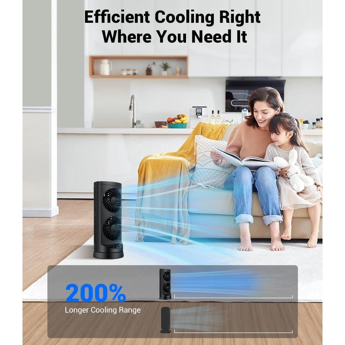 Ventilador de Torre KopBeau DFT04-1 Oscilante 3 Velocidades