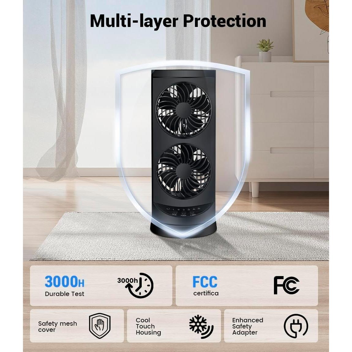 Ventilador de Torre KopBeau DFT04-1 Oscilante 3 Velocidades