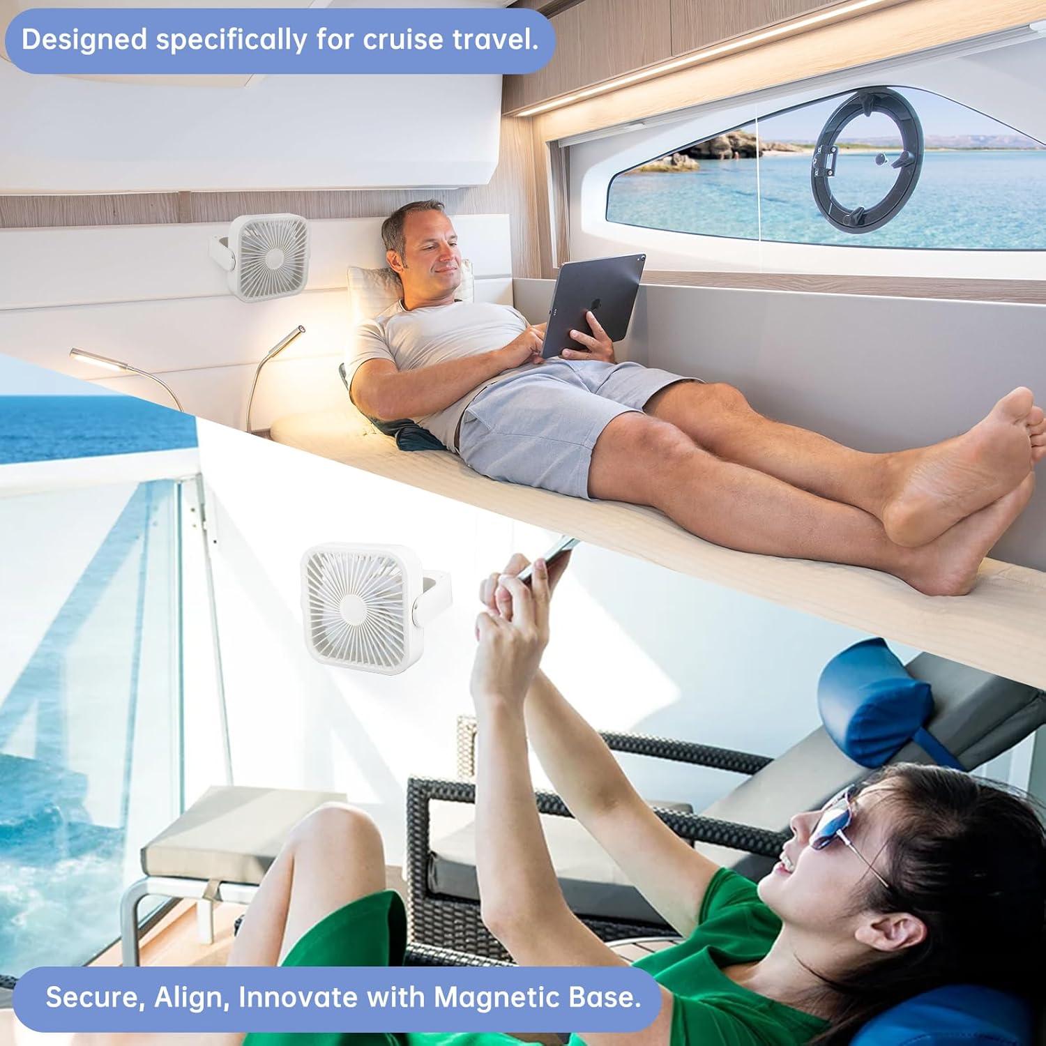 Ventilador de Crucero TEITEAI USB Portátil 5 Velocidades