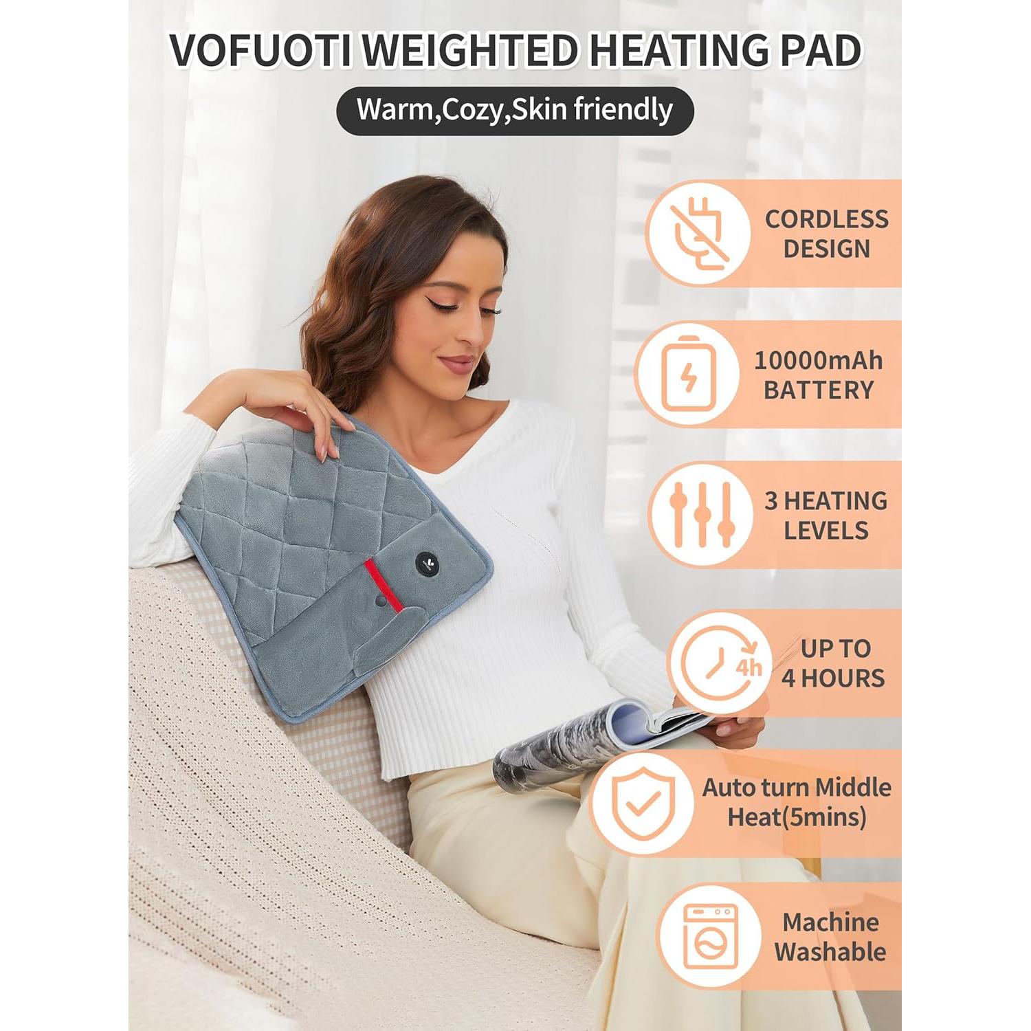 Almohadilla Térmica Eléctrica Vofuoti 30x60 cm Sin Cable