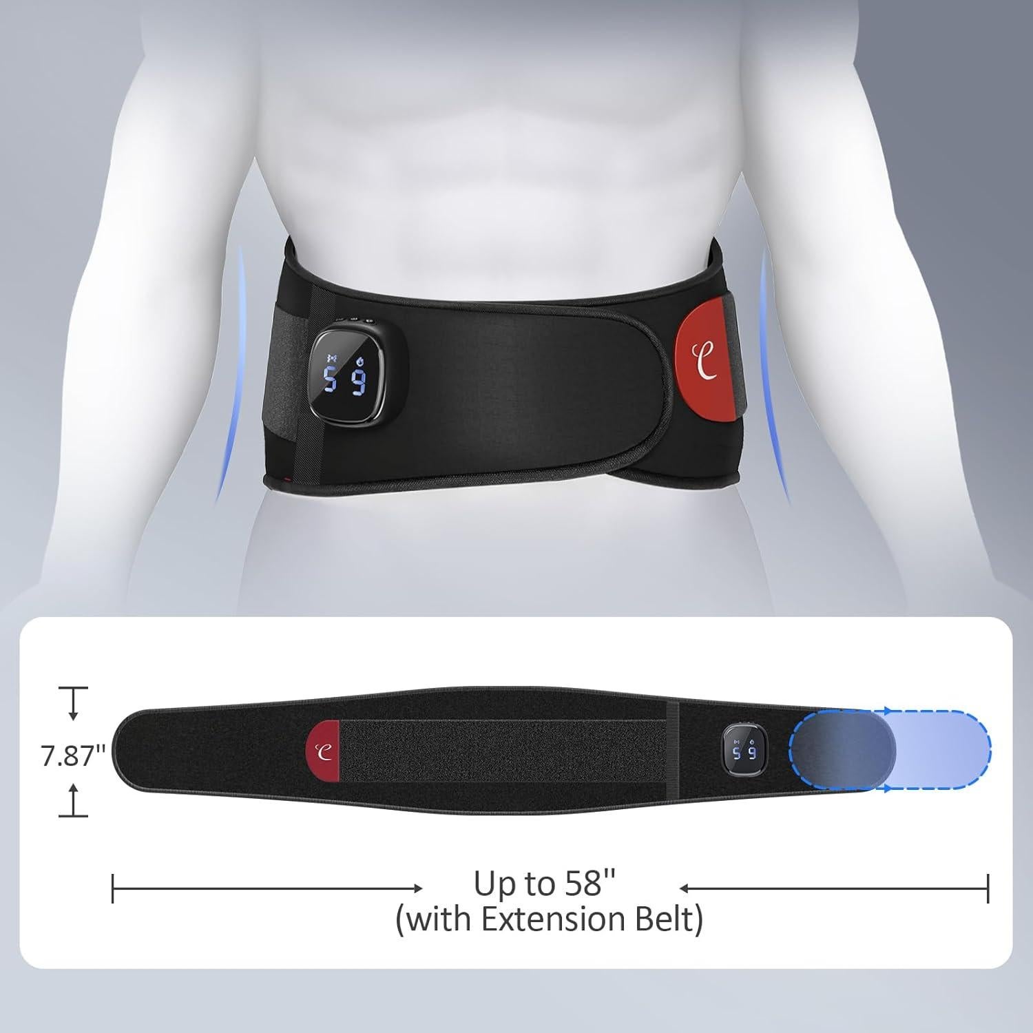 Almohadilla Calentadora Inalámbrica Comfytemp 119.9x20cm 9 Calores 5 Vibraciones