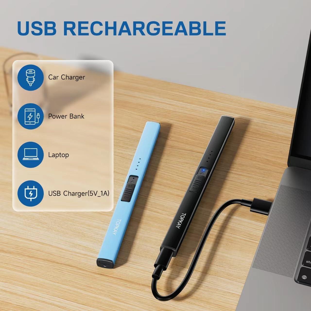 Encendedor Eléctrico Recargable TOPKAY Negro 59g USB