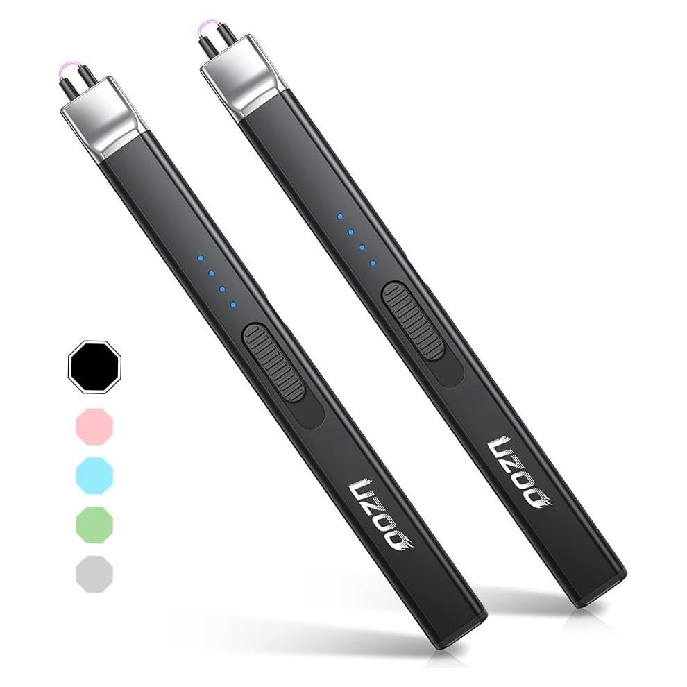 Encendedor Eléctrico Recargable UZOO 2 PCS Negro 360°