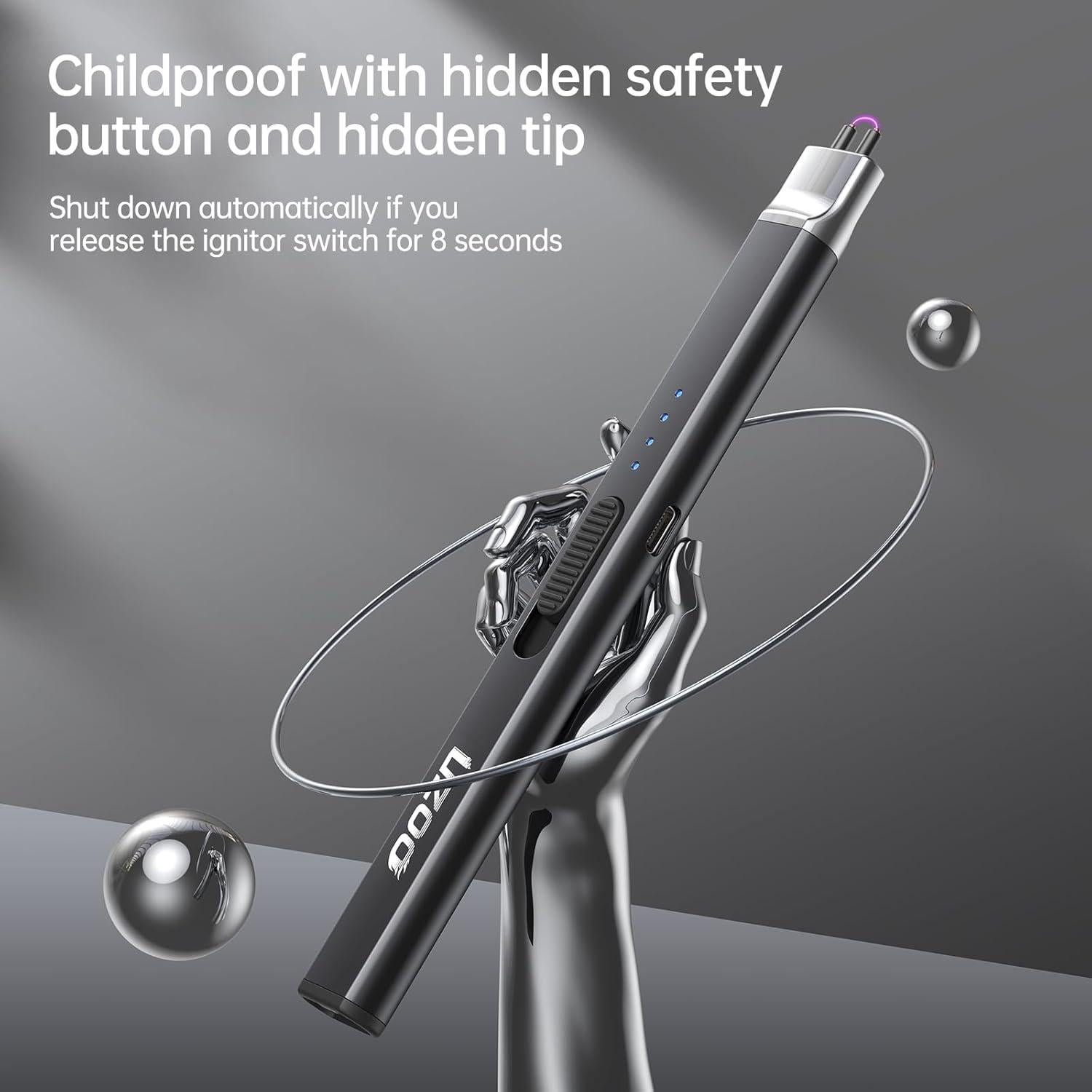 Encendedor Eléctrico Recargable UZOO 2 PCS Negro 360°