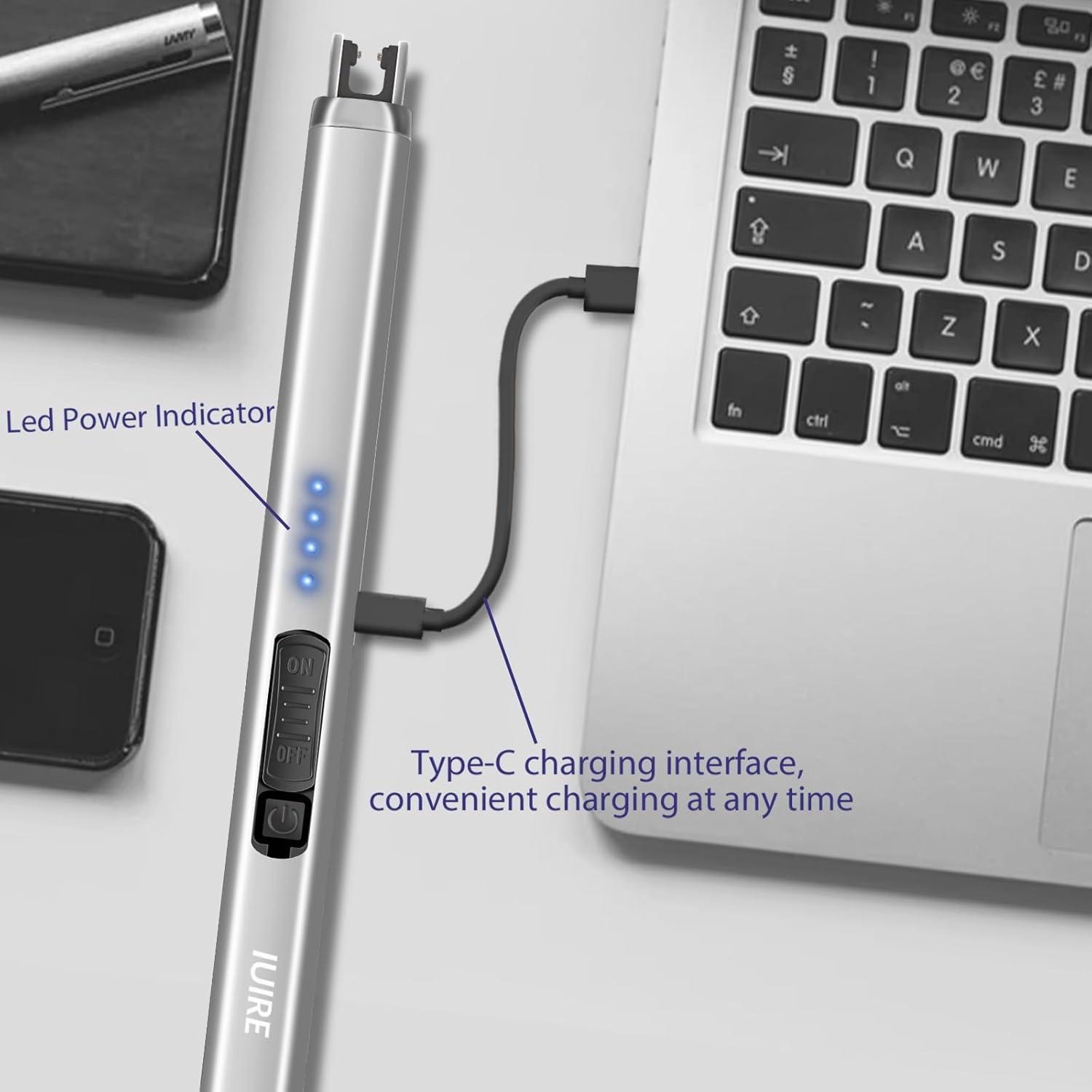 Encendedor eléctrico IUIRE recargable USB a prueba de viento