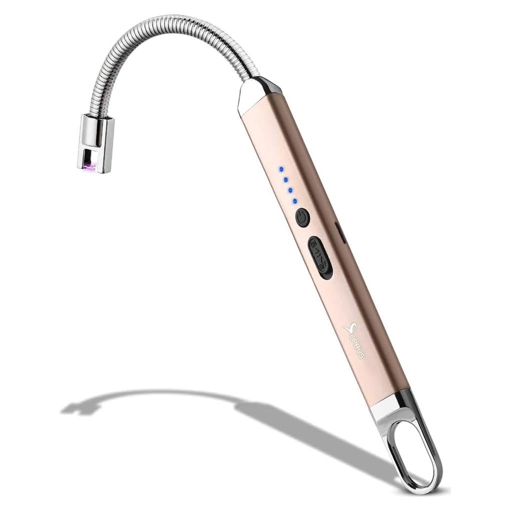 Encendedor Eléctrico SUPRUS Recargable USB 10,41 cm Oro Champán