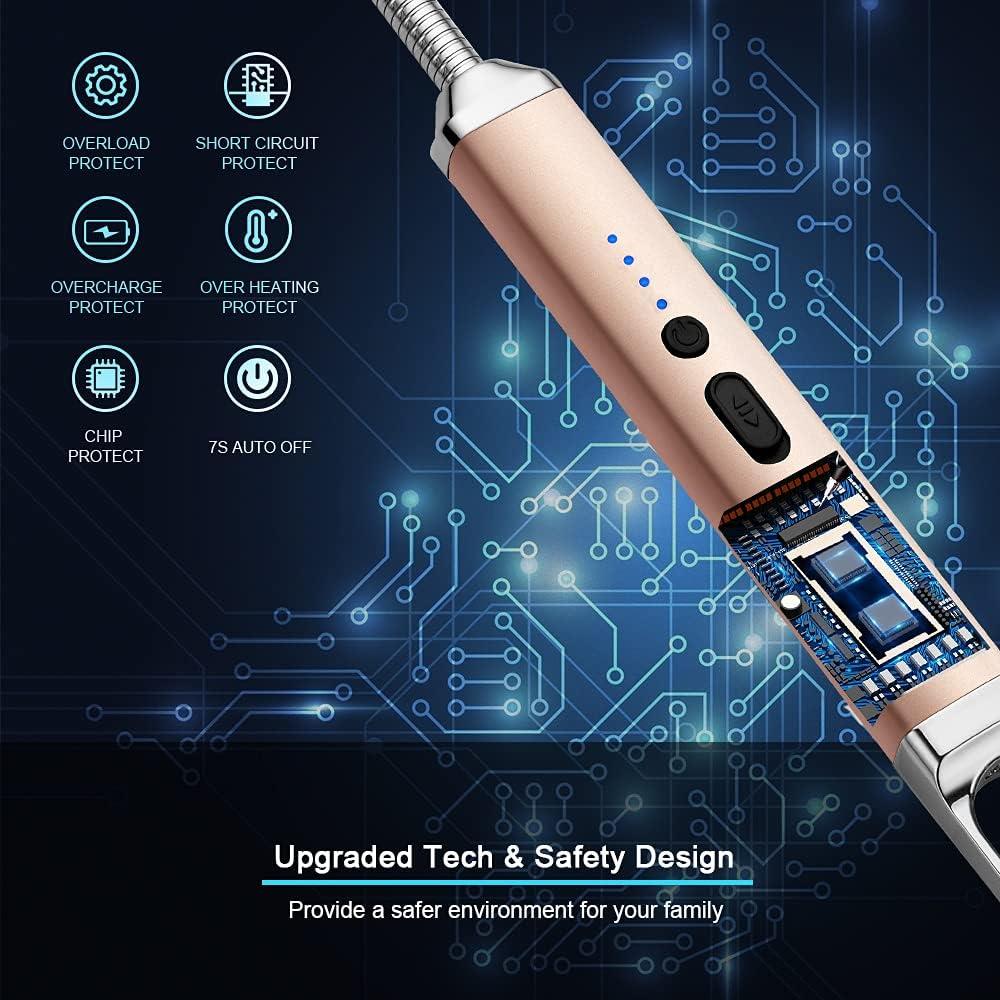 Encendedor Eléctrico SUPRUS Recargable USB 10,41 cm Oro Champán