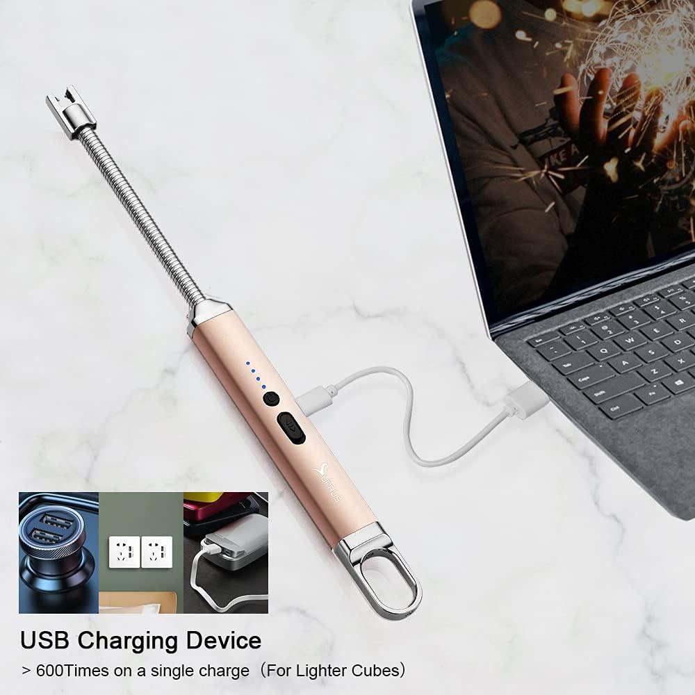 Encendedor Eléctrico SUPRUS Recargable USB 10,41 cm Oro Champán