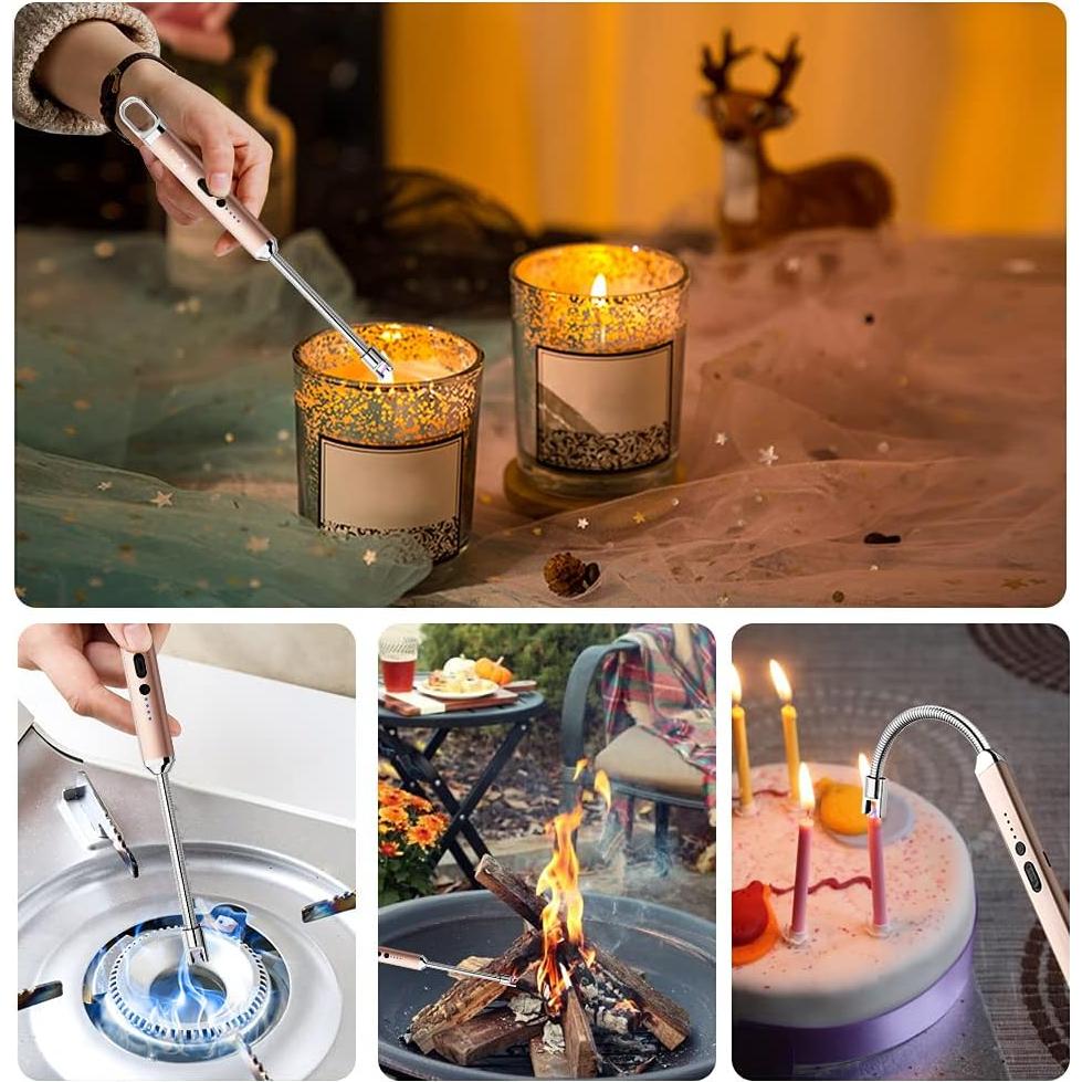 Encendedor Eléctrico SUPRUS Recargable USB 10,41 cm Oro Champán