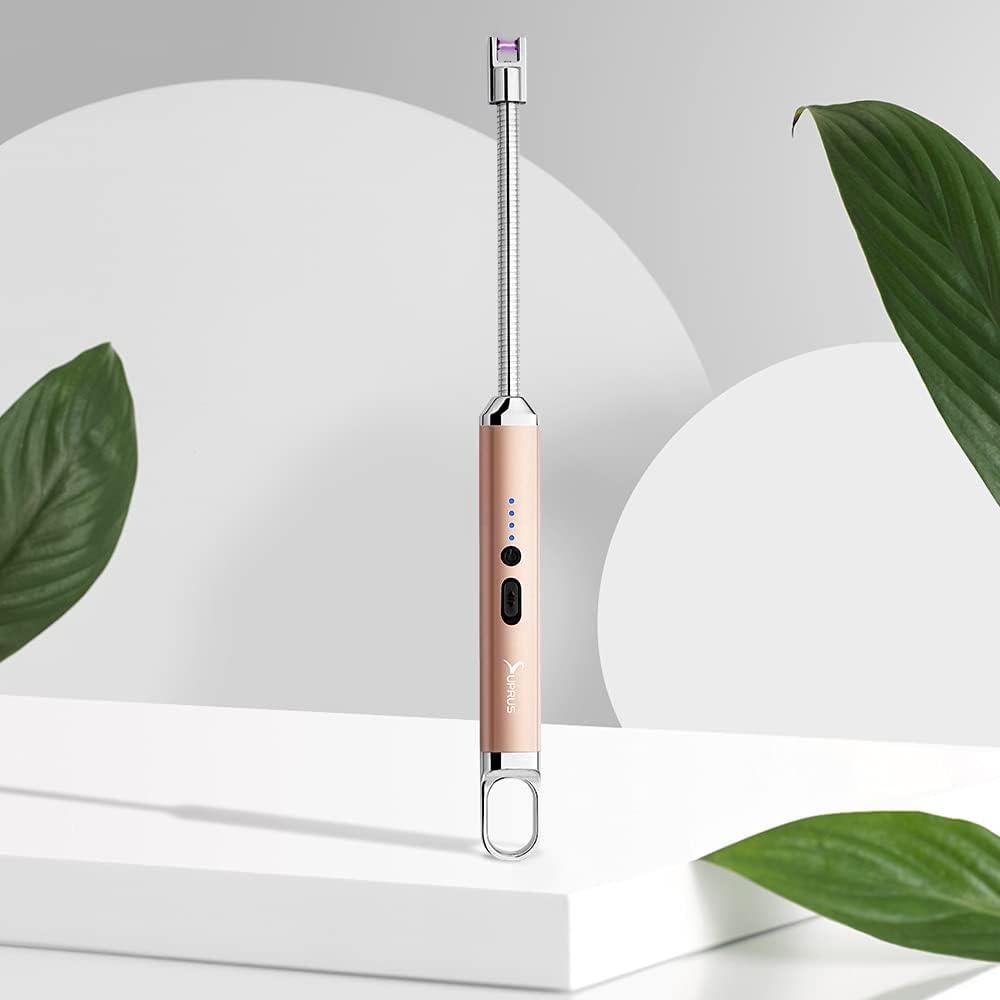 Encendedor Eléctrico SUPRUS Recargable USB 10,41 cm Oro Champán