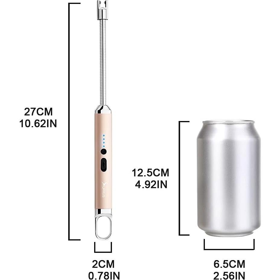 Encendedor Eléctrico SUPRUS Recargable USB 10,41 cm Oro Champán