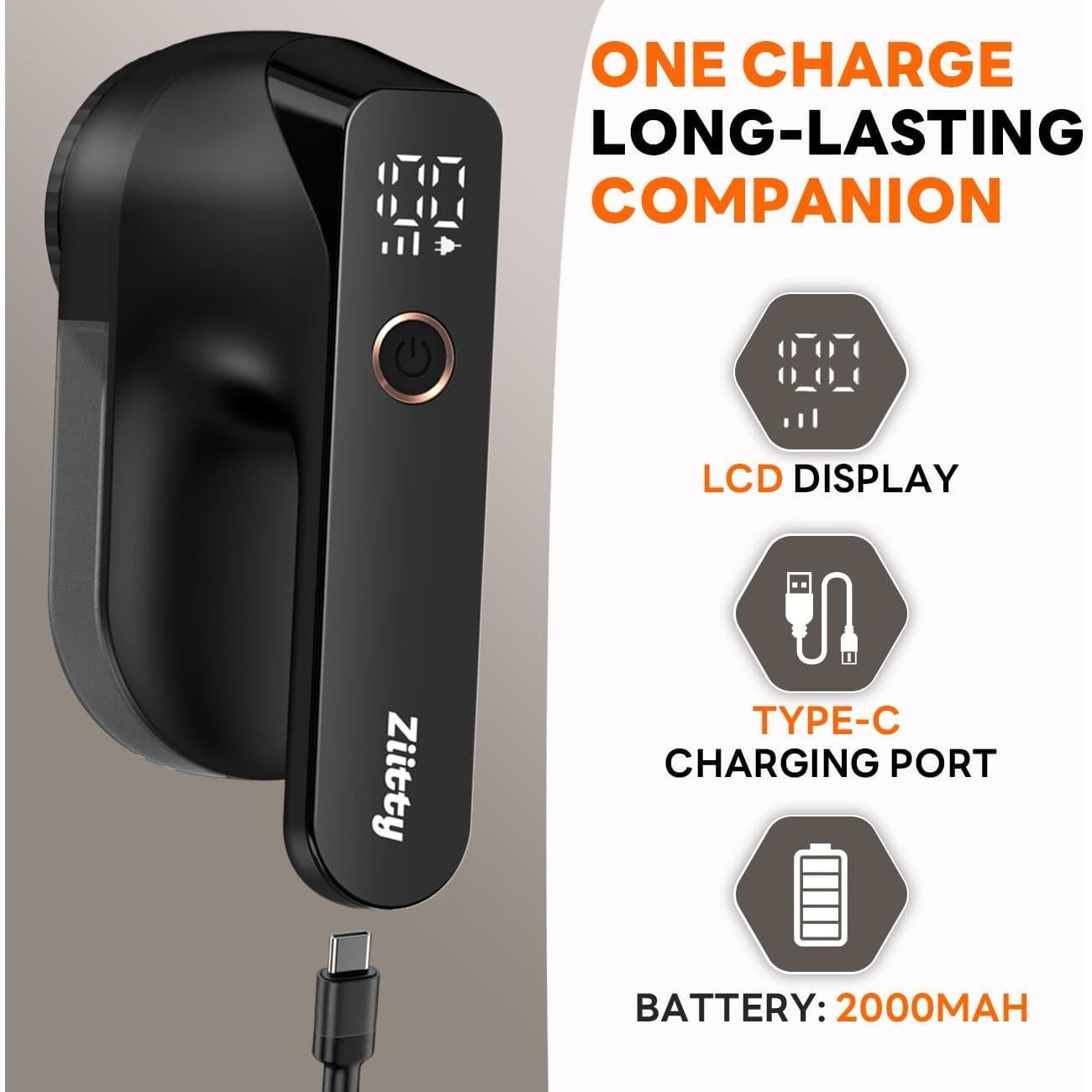 Raspador de Tela Ziitty M1P - Eliminador de Pelusa Recargable