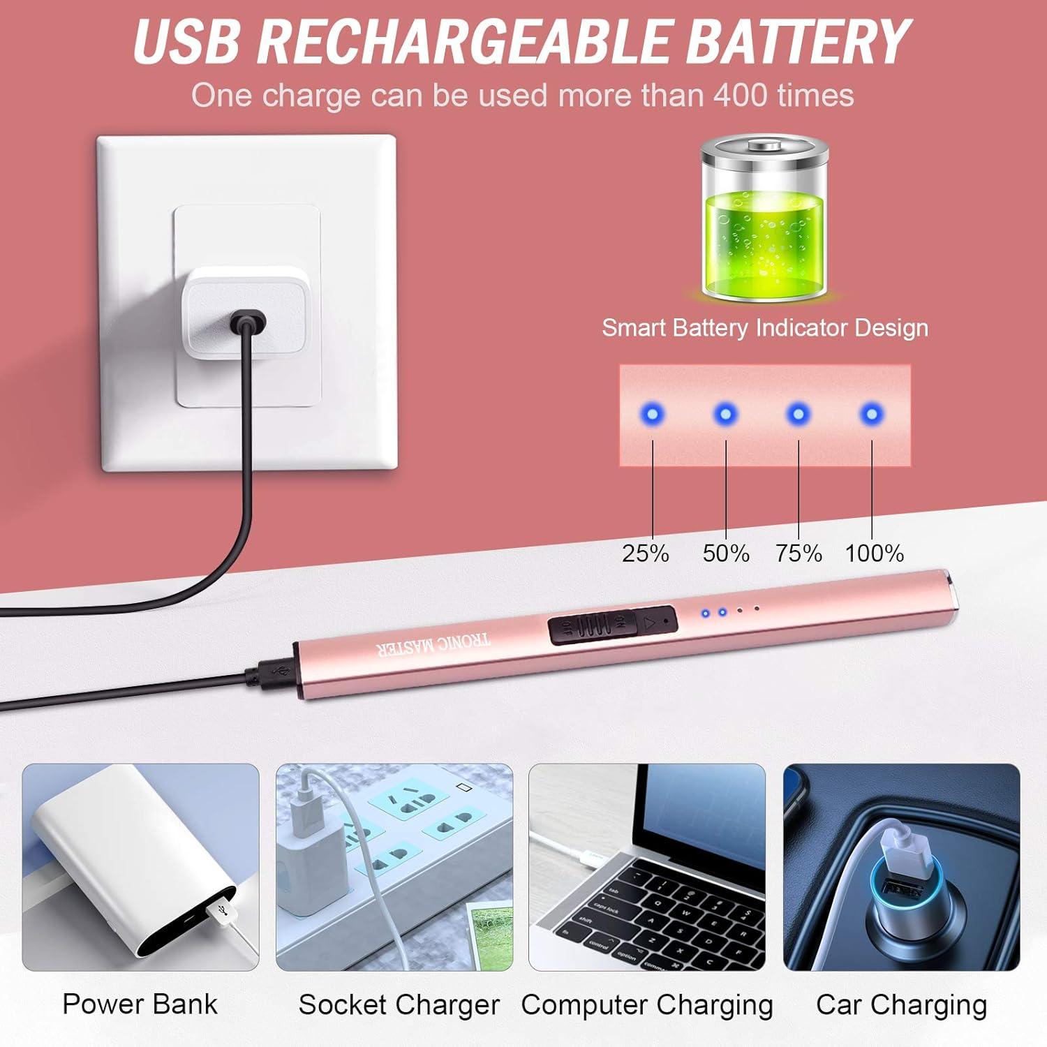 Encendedor Eléctrico de Plasma TRONIC MASTER Oro Rosa